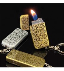 Flint Keychain Lighter Fire Butane Gas Pocket Lighter